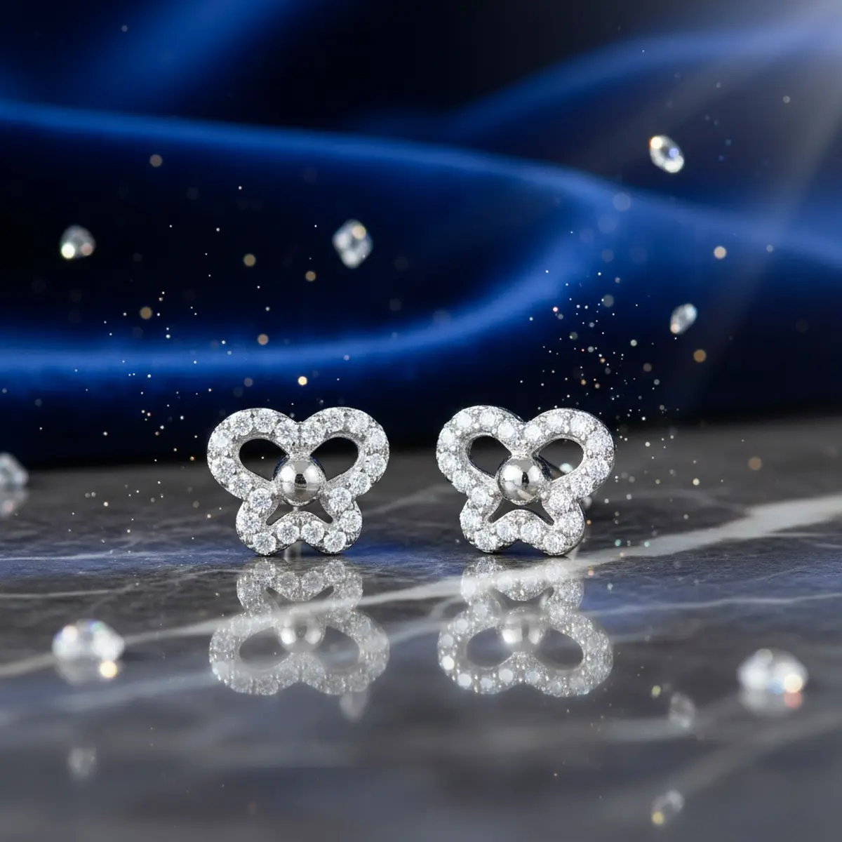 Industrial Bolt Accent: Small, minimalist studs designed to look like polished mechanical hardware.