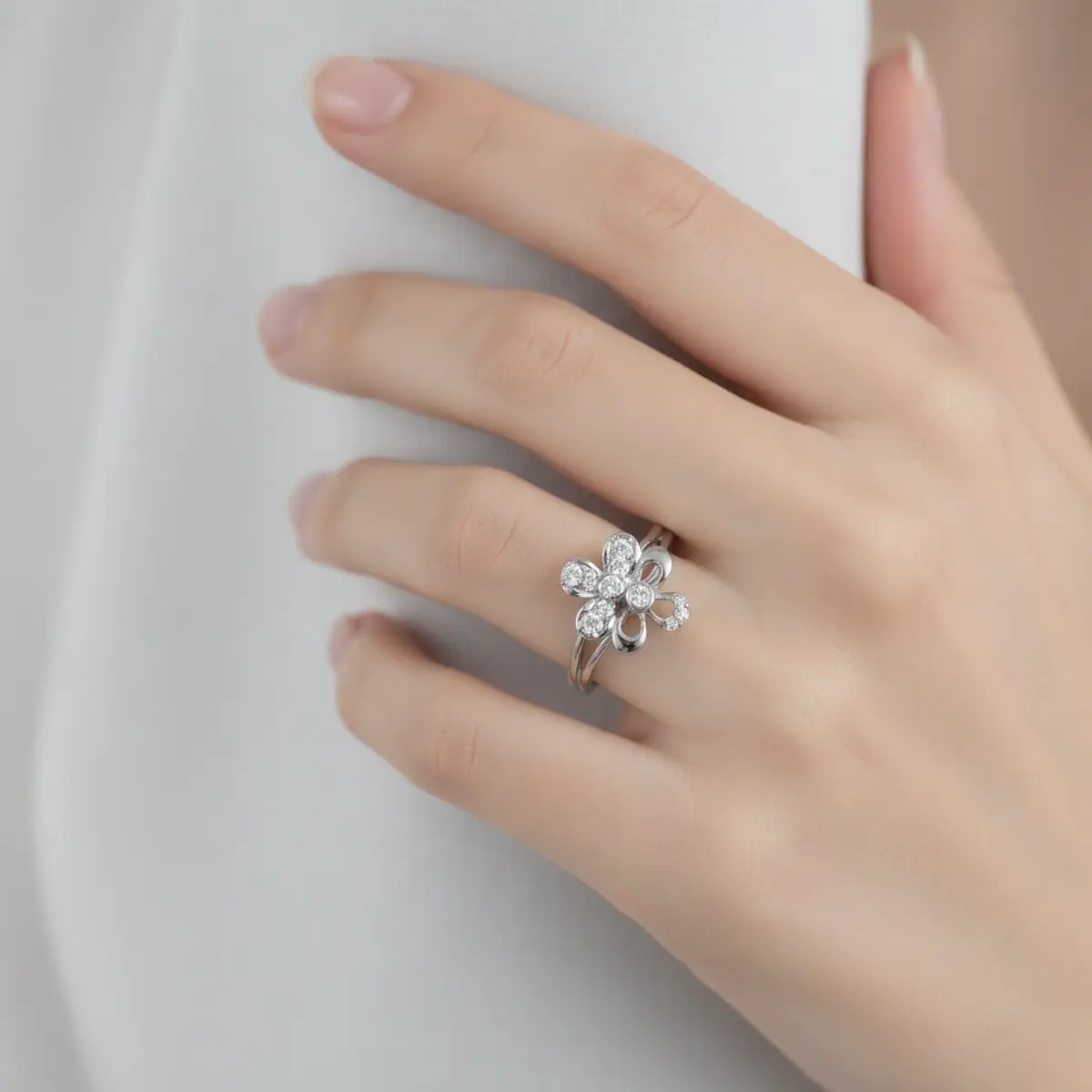 Velvet Crown Eternity Ring crown-styled eternity band with smooth texture.